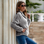 Cargar imagen en el visor de la galería, All-match slim zipper solid color plush women's jacket
