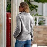 Cargar imagen en el visor de la galería, All-match slim zipper solid color plush women's jacket
