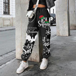 Load image into Gallery viewer, 2020 new Christmas print plus velvet loose sweatpants
