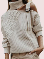 Load image into Gallery viewer, 2020 new solid color straight stitching knit sweater
