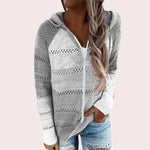 Load image into Gallery viewer, Casual Hollow Out Full-Zip Hoodie Sweater
