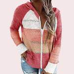 Load image into Gallery viewer, Casual Hollow Out Full-Zip Hoodie Sweater
