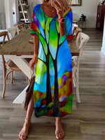 Load image into Gallery viewer, Blue Half Sleeve Casual Dress
