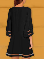 Load image into Gallery viewer, Black A-Line Floral Printed Casual Holiday Dresses
