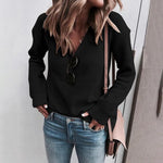 Load image into Gallery viewer, Casual Classical V-Neck Solid Color Knitted Sweater
