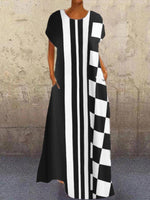 Load image into Gallery viewer, Black Casual A-Line Short Sleeve Dresses
