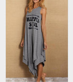 Load image into Gallery viewer, Casual Letter Print Round Neck Sleeveless Vest Dress
