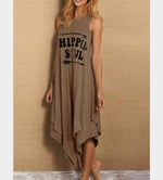 Load image into Gallery viewer, Casual Letter Print Round Neck Sleeveless Vest Dress
