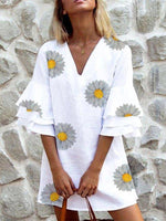 Load image into Gallery viewer, Casual A-Line Bell Sleeve Printed Dresses
