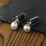 Cargar imagen en el visor de la galería, Blue Ocean Stone Pearls Earrings
