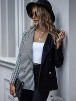 Cargar imagen en el visor de la galería, Checked two-tone cardigan blazer

