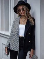 Cargar imagen en el visor de la galería, Checked two-tone cardigan blazer
