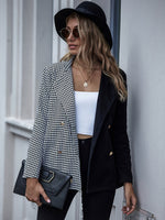 Cargar imagen en el visor de la galería, Checked two-tone cardigan blazer
