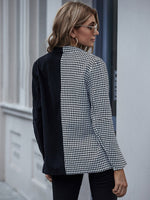 Cargar imagen en el visor de la galería, Checked two-tone cardigan blazer
