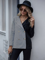 Cargar imagen en el visor de la galería, Checked two-tone cardigan blazer
