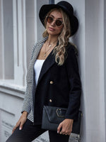 Cargar imagen en el visor de la galería, Checked two-tone cardigan blazer
