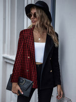 Cargar imagen en el visor de la galería, Checked two-tone cardigan blazer

