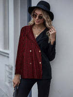 Cargar imagen en el visor de la galería, Checked two-tone cardigan blazer
