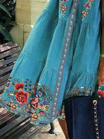 Load image into Gallery viewer, Blue A-Line Short Sleeve Crew Neck Dresses

