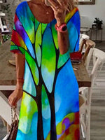 Load image into Gallery viewer, Blue Half Sleeve Casual Dress

