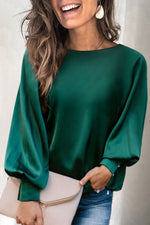 Cargar imagen en el visor de la galería, Basic Loose Green Blouse T-shirts
