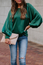 Cargar imagen en el visor de la galería, Basic Loose Green Blouse T-shirts
