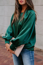 Cargar imagen en el visor de la galería, Basic Loose Green Blouse T-shirts
