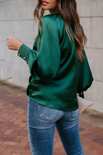 Cargar imagen en el visor de la galería, Basic Loose Green Blouse T-shirts
