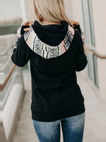 Load image into Gallery viewer, Black Long Sleeve Floral-Print Boho Sweatshirt
