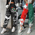 Load image into Gallery viewer, 2020 new Christmas print plus velvet loose sweatpants
