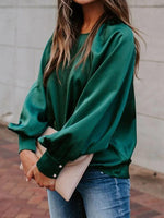 Cargar imagen en el visor de la galería, Basic Loose Green Blouse T-shirts

