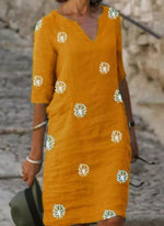 Load image into Gallery viewer, Casual Floral Shirt V-Neckline A-line Dress
