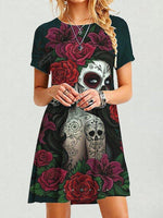 Load image into Gallery viewer, Casual A-Line Short Sleeve Abstract Dresses
