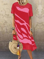 Load image into Gallery viewer, Black Casual Printed Short Sleeve Dresses
