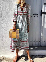 Load image into Gallery viewer, Bohemia V-Neck Paisley Maxi Dress
