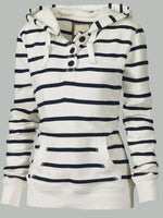 Load image into Gallery viewer, Autumn and winter plus size hooded striped sweatshirt
