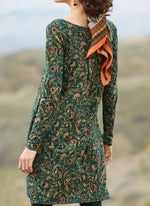 Load image into Gallery viewer, Casual Floral Tunic Round Neckline Shift Dress
