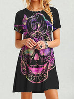 Load image into Gallery viewer, Casual A-Line Short Sleeve Abstract Dresses
