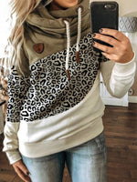 Load image into Gallery viewer, Army Green Casual Cotton-Blend Hoodie Color-Block Sweatshirt
