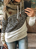 Load image into Gallery viewer, Army Green Casual Cotton-Blend Hoodie Color-Block Sweatshirt
