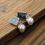Cargar imagen en el visor de la galería, Blue Ocean Stone Pearls Earrings
