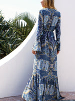 Load image into Gallery viewer, Bohemian V-Neck Printing Maxi Dress
