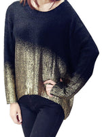 Cargar imagen en el visor de la galería, Bat Sleeve Sparkling Sweater
