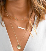 Load image into Gallery viewer, 3 Layered Geometric Pattern Necklace
