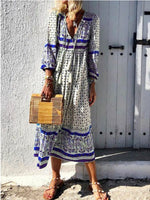Load image into Gallery viewer, Bohemia V-Neck Paisley Maxi Dress
