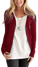 Cargar imagen en el visor de la galería, 2020 solid color V-neck long-sleeved cardigan
