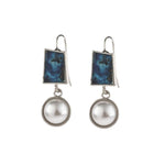 Cargar imagen en el visor de la galería, Blue Ocean Stone Pearls Earrings
