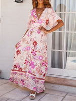 Load image into Gallery viewer, Boho Beach Printed High Waist Maxi Dress
