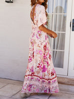 Load image into Gallery viewer, Boho Beach Printed High Waist Maxi Dress
