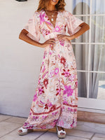 Load image into Gallery viewer, Boho Beach Printed High Waist Maxi Dress
